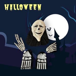Easter UNL Scream Ghost Face" Stoner  Spoof Mask w/skeleton Feet & Hands Costume
